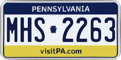 PA license plate MHS2263