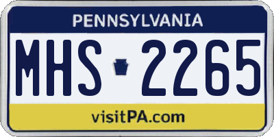 PA license plate MHS2265