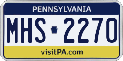 PA license plate MHS2270