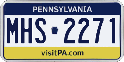 PA license plate MHS2271
