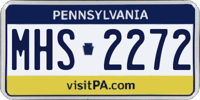 PA license plate MHS2272