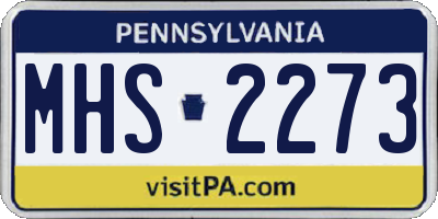 PA license plate MHS2273