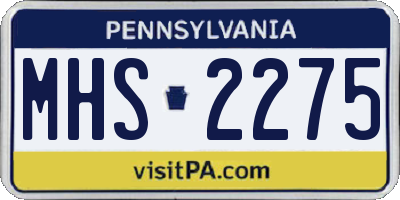 PA license plate MHS2275