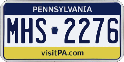 PA license plate MHS2276