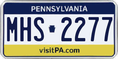 PA license plate MHS2277