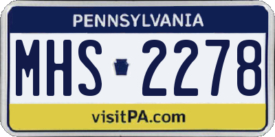 PA license plate MHS2278