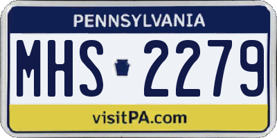 PA license plate MHS2279