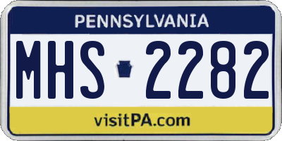 PA license plate MHS2282