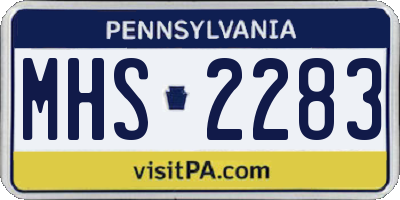 PA license plate MHS2283