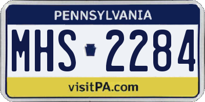 PA license plate MHS2284