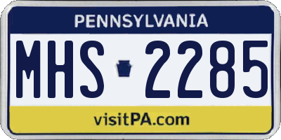 PA license plate MHS2285