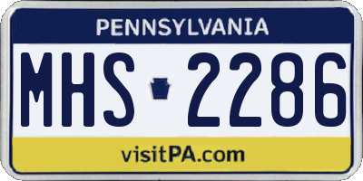PA license plate MHS2286