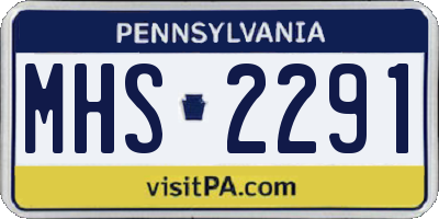 PA license plate MHS2291