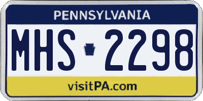 PA license plate MHS2298