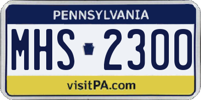 PA license plate MHS2300