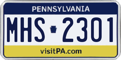 PA license plate MHS2301