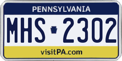 PA license plate MHS2302