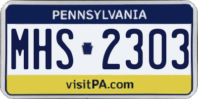 PA license plate MHS2303