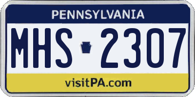 PA license plate MHS2307
