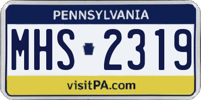 PA license plate MHS2319