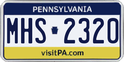 PA license plate MHS2320