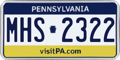 PA license plate MHS2322