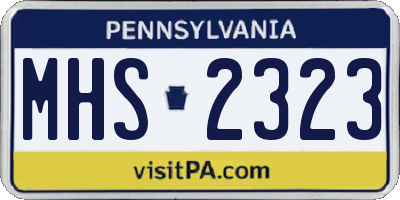 PA license plate MHS2323
