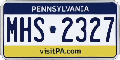 PA license plate MHS2327