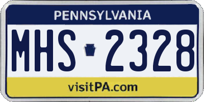 PA license plate MHS2328
