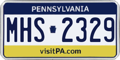 PA license plate MHS2329