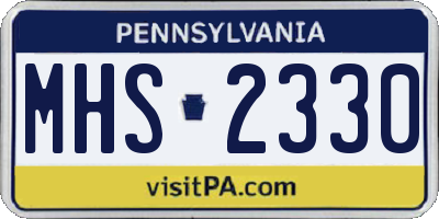 PA license plate MHS2330