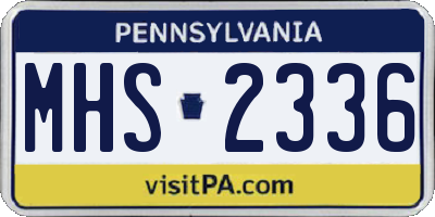 PA license plate MHS2336