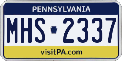 PA license plate MHS2337