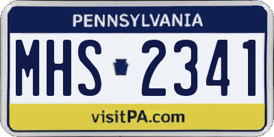 PA license plate MHS2341