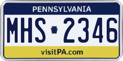 PA license plate MHS2346