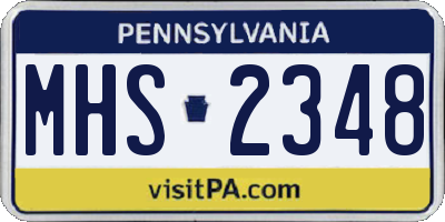 PA license plate MHS2348