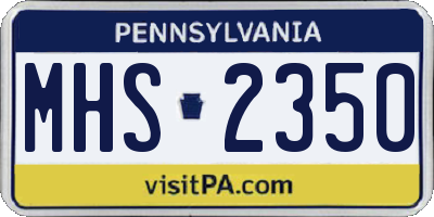 PA license plate MHS2350
