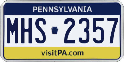 PA license plate MHS2357