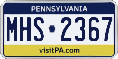 PA license plate MHS2367