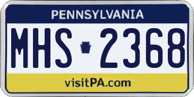 PA license plate MHS2368