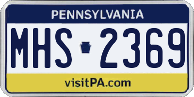 PA license plate MHS2369