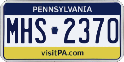 PA license plate MHS2370