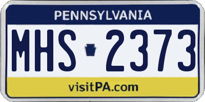 PA license plate MHS2373