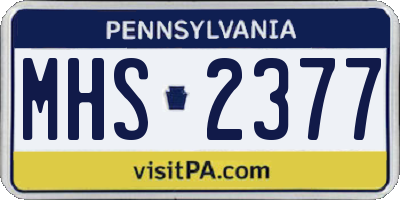 PA license plate MHS2377