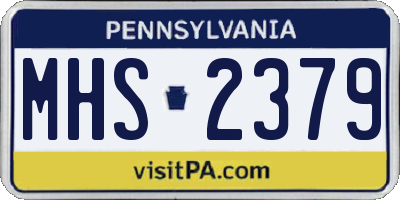 PA license plate MHS2379