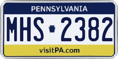 PA license plate MHS2382