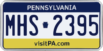 PA license plate MHS2395
