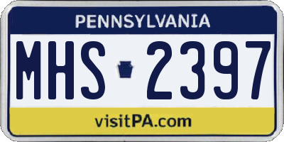 PA license plate MHS2397
