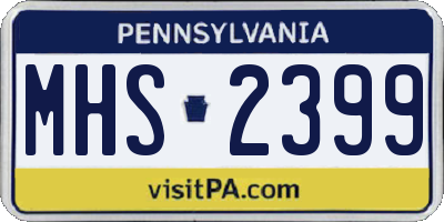 PA license plate MHS2399