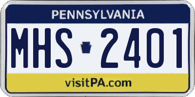 PA license plate MHS2401